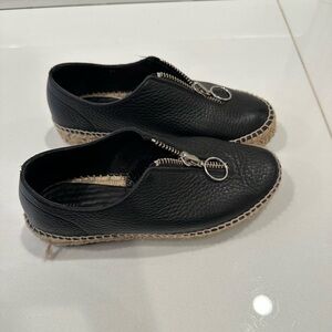 Alexander Wang Black Leather Espadrilles/ Women size 37